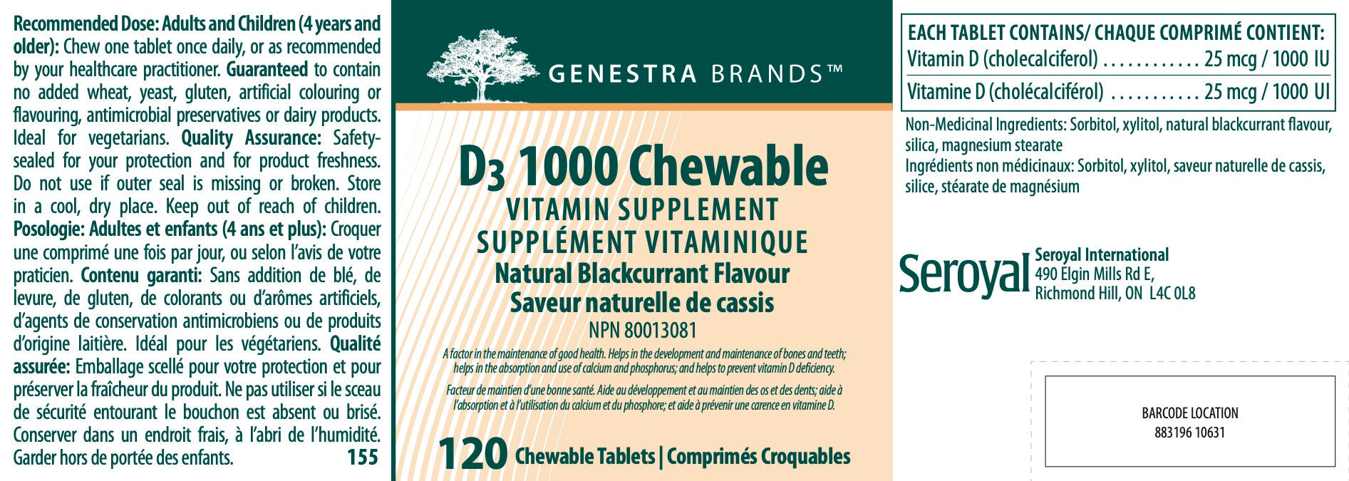 D3 1000 Chewable